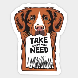 Toller Nova Scotia Duck Tolling Retriever Biting A Paper Of Choice Sticker